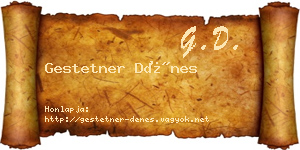 Gestetner Dénes névjegykártya